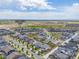 Overhead shot captures the community with its green spaces and proximity to High Prairie Park at 21482 E 60Th Ave, Aurora, CO 80019