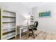 Functional home office with built-in bookshelves, a classic desk, and a comfortable executive chair at 5677 S Park Pl # A102, Englewood, CO 80111