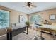 Home office with two desks, modern decor, natural light from two windows at 16685 Trail Sky Cir, Parker, CO 80134