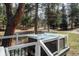 A luxurious hot tub on a wooden deck, surrounded by beautiful trees at 5382 S Pine Rd, Evergreen, CO 80439