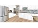 Modern kitchen with stainless steel appliances, white cabinets, granite countertops and hardwood floors at 598 Crossing Cir, Castle Pines, CO 80108