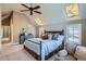 Bedroom with vaulted ceilings and large bed at 821 S High St, Denver, CO 80209
