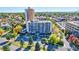 Aerial view of an apartment building with surrounding trees and streets at 4800 E Hale Pkwy # 709N, Denver, CO 80220