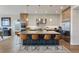 Modern kitchen with large island and stainless steel appliances at 1196 Lost Elk Loop, Castle Rock, CO 80108