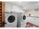 Bright laundry room with modern appliances, built-in cabinetry, and ample counter space at 1065 Jackson St, Denver, CO 80206