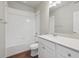 Clean bathroom with white vanity and bathtub at 457 Interlocken Blvd # 102, Broomfield, CO 80021
