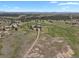 Panoramic aerial view of a home situated on a vast, green landscape, accessed by a long driveway at 897 E Rim Rd, Franktown, CO 80116