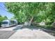 Backyard with concrete pad, mature shade tree and space to park an Airstream trailer at 892 S Union Blvd, Lakewood, CO 80228