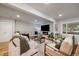 Living room with hardwood floors, neutral furniture, recessed lights, and a cozy fireplace at 2865 S Cherry Way, Denver, CO 80222