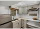 Efficient kitchenette featuring stainless steel appliances, white cabinets, and ample counter space at 4484 S Granby Ct, Aurora, CO 80015