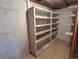 Basement shelving units with ample space for storage at 660 Wolff St, Denver, CO 80204