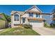Charming two-story home featuring a well-manicured lawn, blue shutters, and an attached garage at 13069 Jackson Dr, Thornton, CO 80241