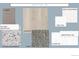 Selection of materials for a kitchen and bath remodel, including cabinets, flooring, and tile at 15345 W 69Th Dr, Arvada, CO 80007
