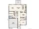 Main level floor plan showcasing the layout of the kitchen, great room, and garage at 1839 Morgan Dr, Erie, CO 80516