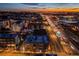 Night aerial view of city and highway, with beautiful sunset and city lights at 1521 Central St # 2B, Denver, CO 80211