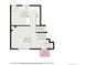 First floor plan showcasing layout of kitchen, porch, and living room with exact dimensions at 6413 W 76Th Ave, Arvada, CO 80003