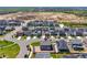 An aerial view of the neighborhood showcasing the surrounding community, streets and houses at 9716 Uravan St, Commerce City, CO 80022