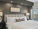 Large bedroom with gray walls, decorative pillows, and a comfortable bed at 3538 Pecos St, Denver, CO 80211