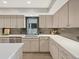 Modern kitchen with light wood cabinets, white countertops, and stainless steel appliances and sink at 3538 Pecos St, Denver, CO 80211
