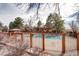 Community pool is surrounded by trees and a privacy fence at 2685 S Dayton Way # 141, Denver, CO 80231