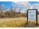 Pioneer Park sign with address and contact info at 5769 S Nepal Ct, Centennial, CO 80015