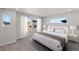 Serene bedroom with large windows, neutral decor, and plush carpeting for a cozy feel at 7310 Watercress Dr, Littleton, CO 80125