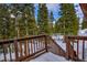 Elevated balcony showcasing scenic views of snow-covered landscape with tall pine trees at 492 Kimmes Ln, Breckenridge, CO 80424