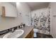 Cozy bathroom featuring a sink, toilet, shower, and decorative accents at 492 Kimmes Ln, Breckenridge, CO 80424