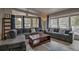 Comfortable living room with many windows looking to the outside at 492 Kimmes Ln, Breckenridge, CO 80424