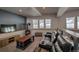 Spacious living room featuring a modern fireplace, comfortable seating, and plenty of natural light at 492 Kimmes Ln, Breckenridge, CO 80424