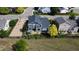 Aerial view of a well-maintained backyard with a patio and landscaping at 653 Glenarbor Cir, Longmont, CO 80504