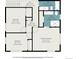Floorplan showcases the layout of the bedrooms, hall, and baths at 7701 Hillgate Way, Parker, CO 80134
