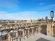 Stunning city view from the building's outdoor space, framed by stylish seating, offering a picturesque urban panorama at 800 N Washington St # 1010, Denver, CO 80203