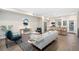 Spacious open-concept living room with modern furniture, hardwood floors, and kitchen views at 4469 Tennyson St # 4, Denver, CO 80212