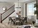 Cozy dining area with a modern chandelier and a round table, perfect for Gathering meals at 24005 E Utah Pl, Aurora, CO 80018