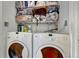 Laundry room features stacked washer and dryer, utility sink, and ample storage space at 364 S Ironton St # 425, Aurora, CO 80012