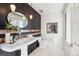 Modern bathroom featuring decorative tiles, a contemporary sink, and stylish lighting at 1133 Race St # 8 & 9 B, Denver, CO 80206