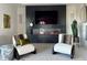 Living room featuring a modern fireplace and comfortable seating at 1133 Race St # 8 & 9 B, Denver, CO 80206