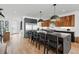 Stylish kitchen island with seating, pendant lights, and sleek stainless steel appliances at 380 S Humboldt St, Denver, CO 80209