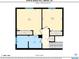 A floor plan featuring two bedrooms, a bathroom, and closets on the second floor of the home at 8745 W Ottawa Ave, Littleton, CO 80128