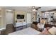 View of a living room connected to a kitchen, with hardwood floors and neutral tones at 2261 Alpine Dr, Erie, CO 80516