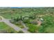 Aerial view showcasing the property's house, barn, and access to the main road at 6334 Cherokee Dr, Sedalia, CO 80135
