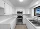 Bright kitchen featuring modern stainless steel appliances and white cabinetry at 10248 Quivas St, Thornton, CO 80260