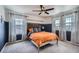 A cozy bedroom has lots of light and calming colors at 4875 E 148Th Pl, Thornton, CO 80602
