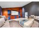 Entertainment room offering comfortable seating, wall accents, and a large screen for the best movie experience at 4766 S Fillmore Ct, Cherry Hills Village, CO 80113