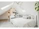 Bright bedroom features all-white décor, complemented by a skylight at 953 Kalamath St, Denver, CO 80204