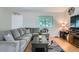 Inviting living room with a comfortable sofa, large window, and tasteful furnishings at 4849 S Pitkin Way, Aurora, CO 80015