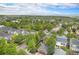 A high angle view shows the property and surrounding neighborhood with a mix of residences and green spaces at 2908 N Florence St, Denver, CO 80238