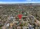 Aerial view showing the home's location near Tennyson Street and 32nd Avenue, with a city view at 3242 Utica St, Denver, CO 80212