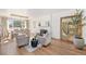 Inviting living room with a cozy fireplace, hardwood floors, and ample natural light, adjoining dining area at 5872 Taft St, Arvada, CO 80004